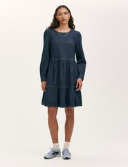 Finery London Nancy Denim Short Tiered Dress