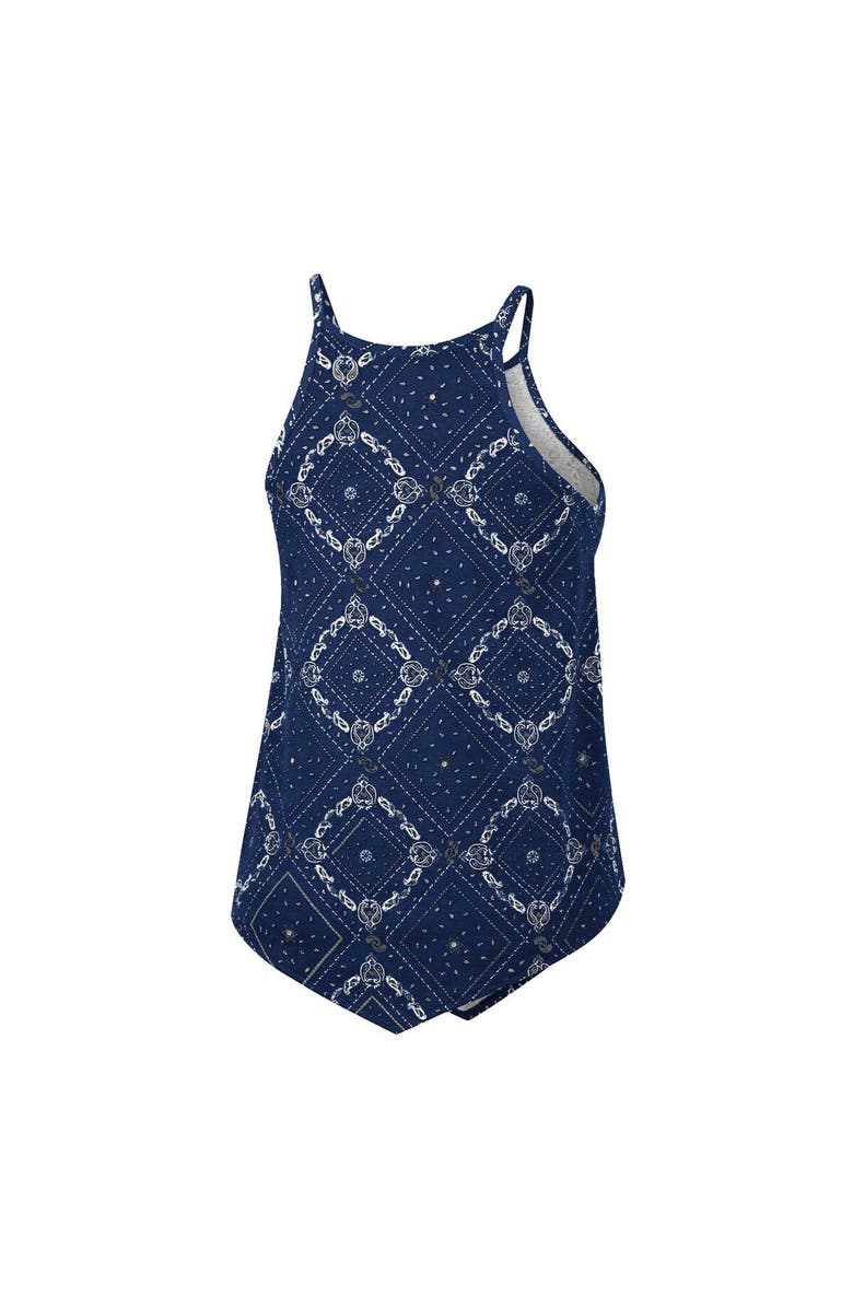 COLOSSEUM X WRANGLER Women's Colosseum x Wrangler Navy Notre Dame Fighting Irish Bandana Tank Top, Alternate, color, 