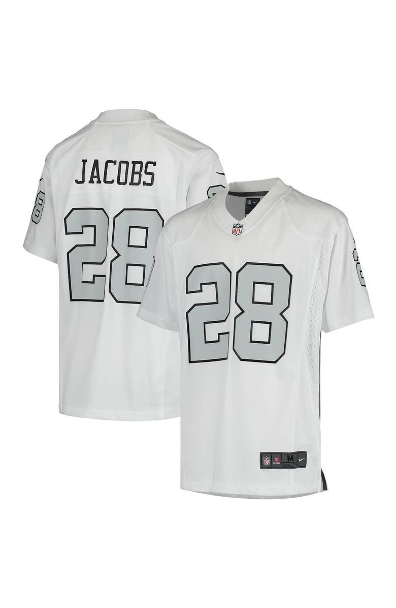 Nike Youth Nike Josh Jacobs White Las Vegas Raiders Color Rush Game Jersey, Main, color,