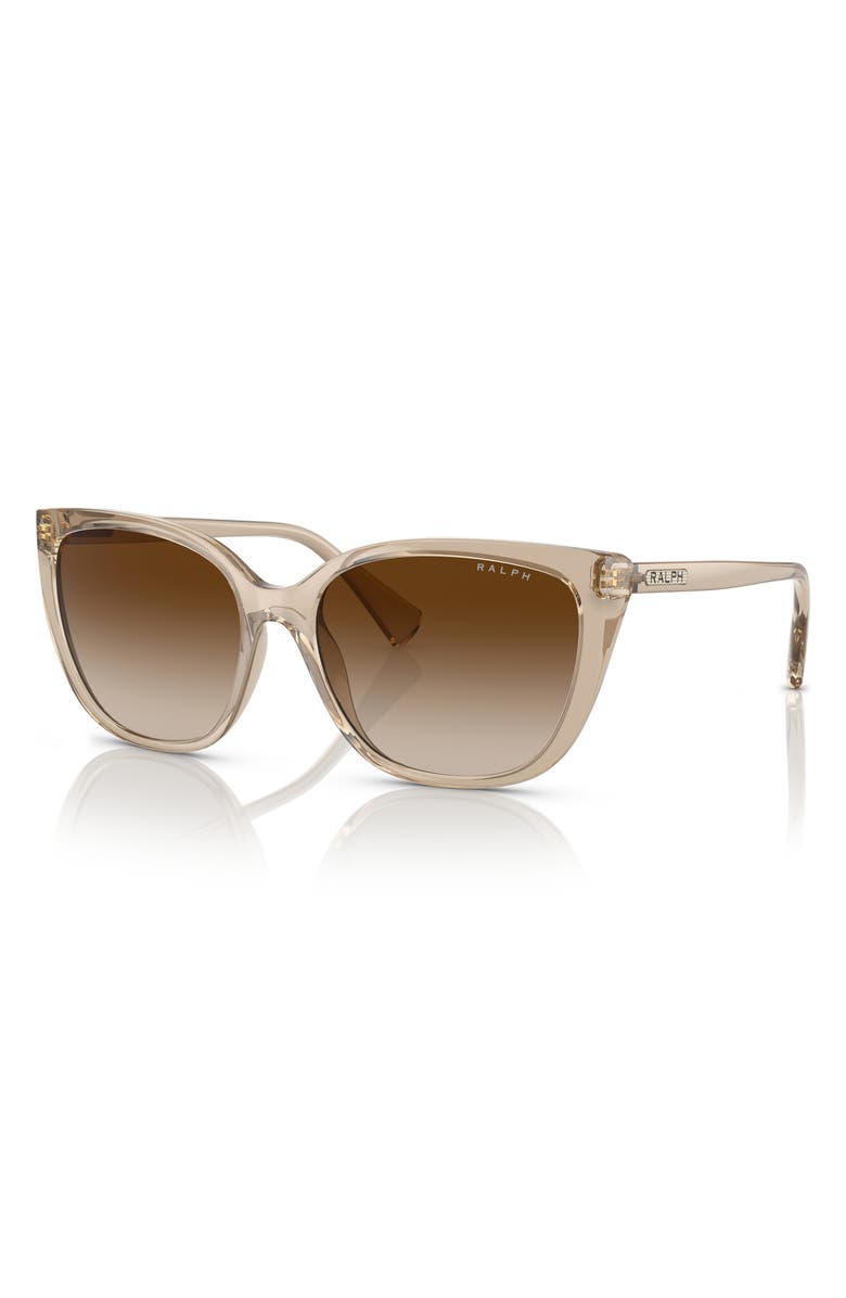 RALPH 56mm Butterfly Sunglasses, Alternate, color, Transparent Brown / Brown