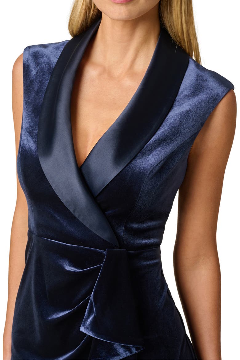 Velvet Tuxedo Gown, Alternate, color, MIDNIGHT