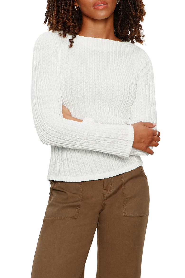 Boat Neck Rib Top, Main, color, CHALK WHITE