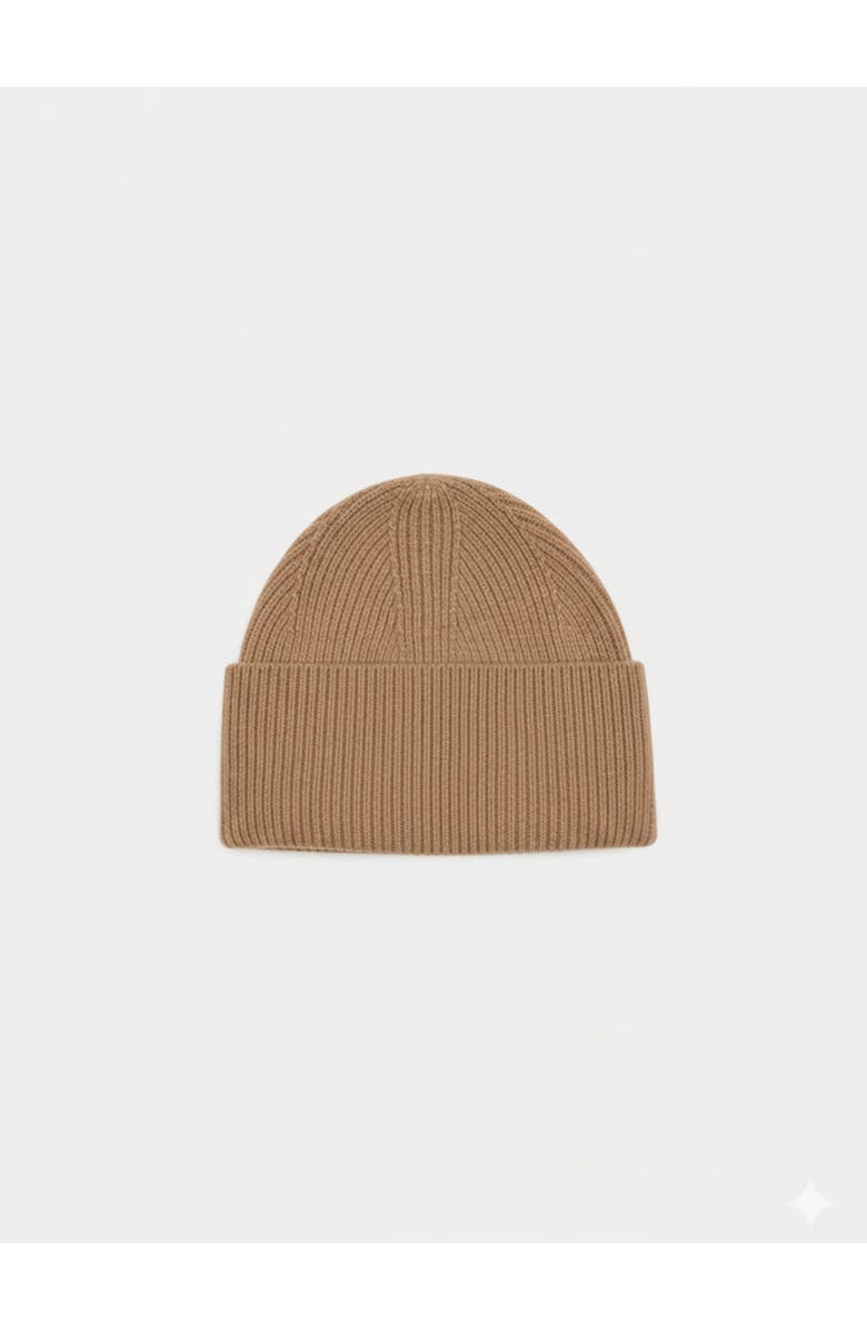 Gobi Cashmere Ribbed Chunky Beanie, Alternate, color, Taupe