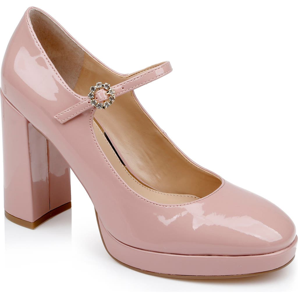 Jewel Badgley Mischka Trisha Mary Jane Platform Pumps In Blush Patent