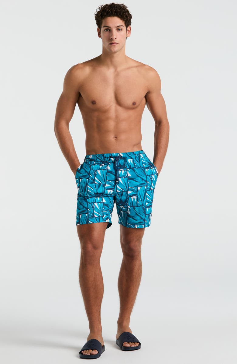 Original Penguin 7-Inch Volley Swim Trunks, Alternate, color, Exotic Plume