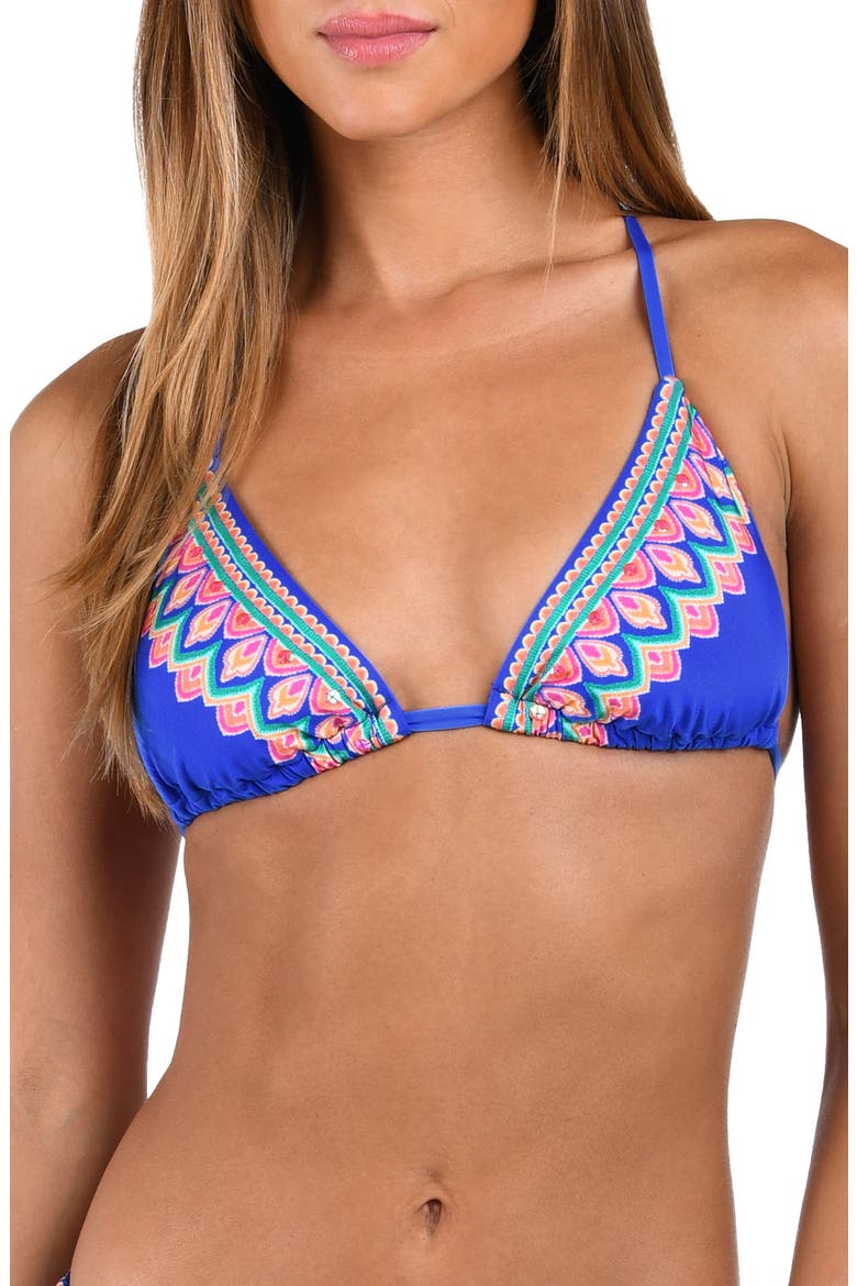 Jewel Triangle Slider Bikini Top, Main, color, MARINA