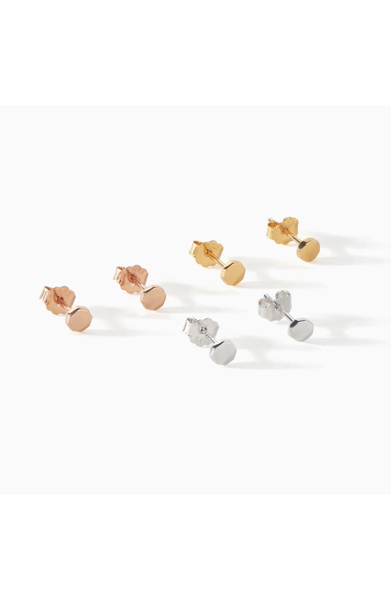 Ora Ana The Penny Mini Octogan Stud Earrings, Alternate, color, Gold