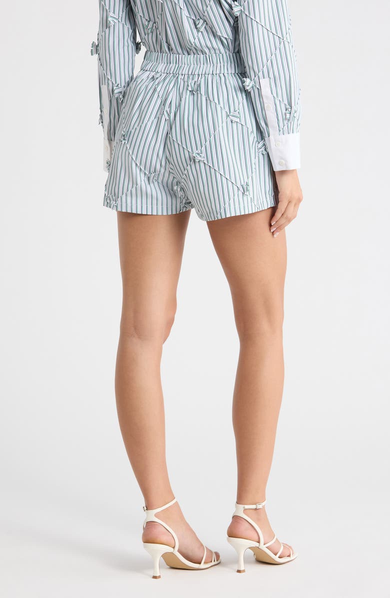 MAUDE CLUB Porter Stripe Quilted Shorts, Alternate, color, Green Stripe