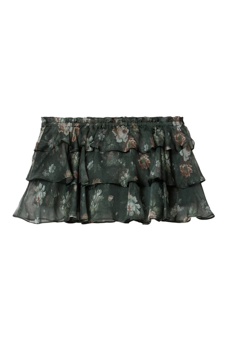 Ruffle Silk Skort, Alternate, color, JARDINIA DEEP GREEN