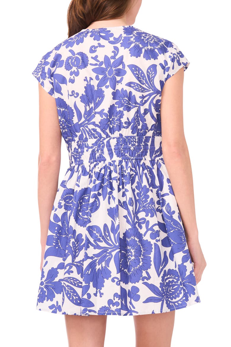 Shirred Minidress, Alternate, color, BLUE