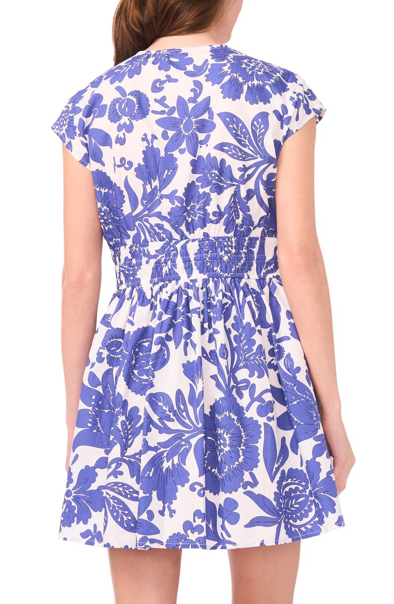 CeCe Shirred Minidress, Alternate, color, Blue