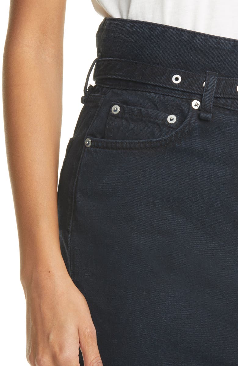 rag & bone Paperbag Waist Denim Midi Skirt, Alternate, color, 