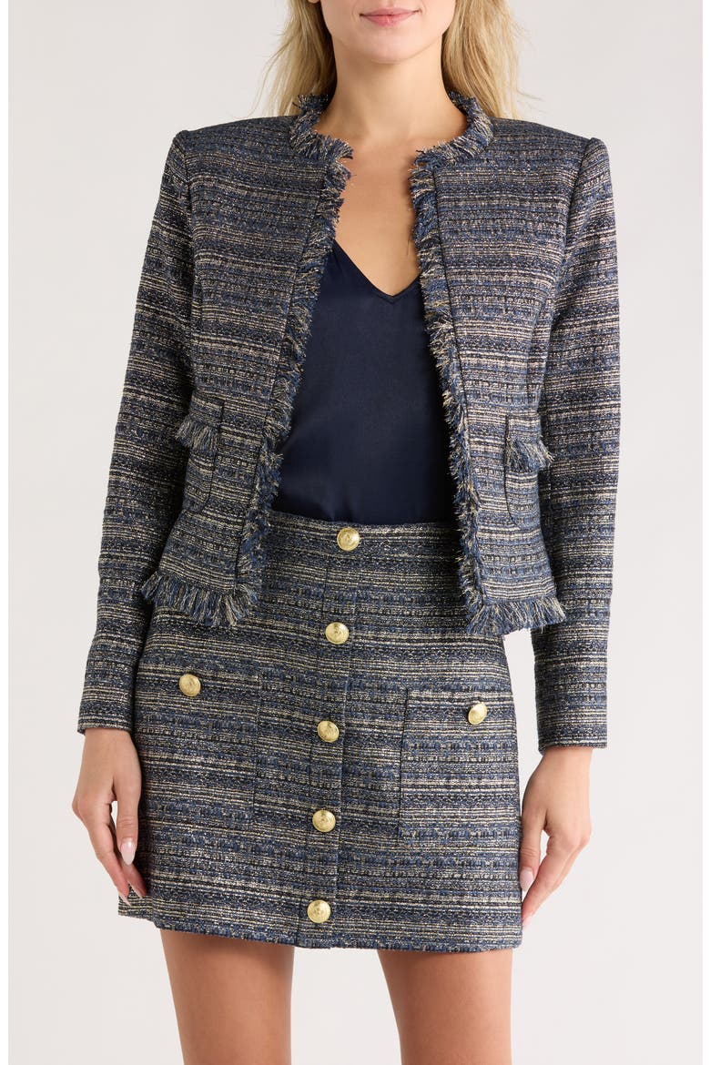 Angelina Tweed Jacket, Main, color, BLUE/ GREEN MULTI TWEED