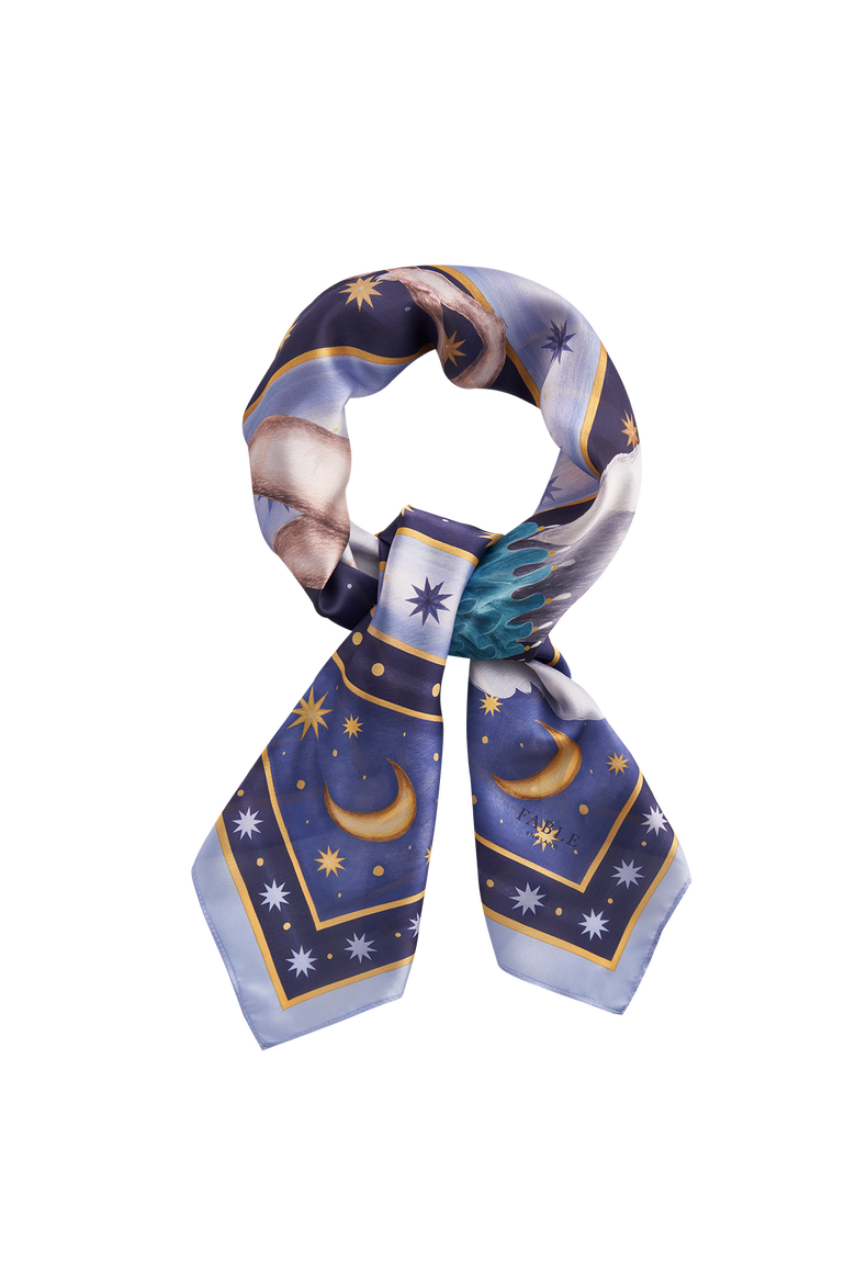 Catherine Rowe Pet Portraits Whippet Silk Square Scarf, Alternate, color, Navy