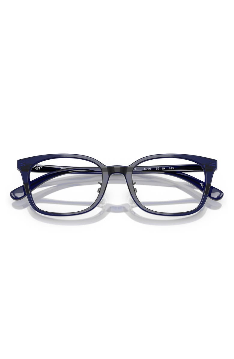 Ray-Ban 52mm Square Optical Glasses, Alternate, color, Dark Blue
