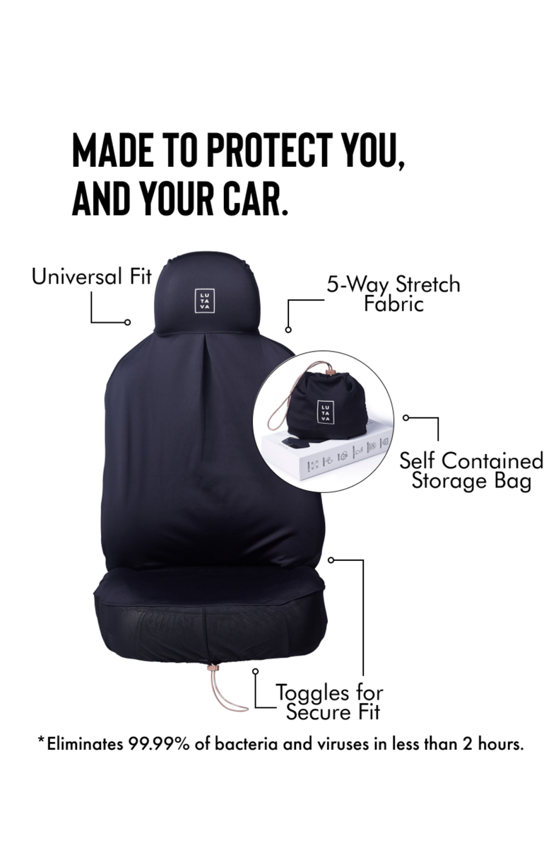 Lutava AntimicrobialCarSlipCover, Alternate, color, Black
