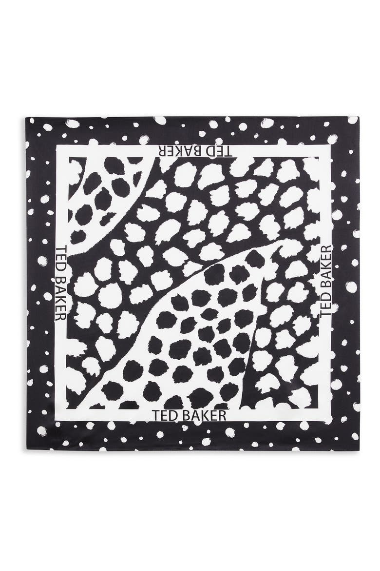 Sedaka Silk Square Scarf, Alternate, color, BLACK