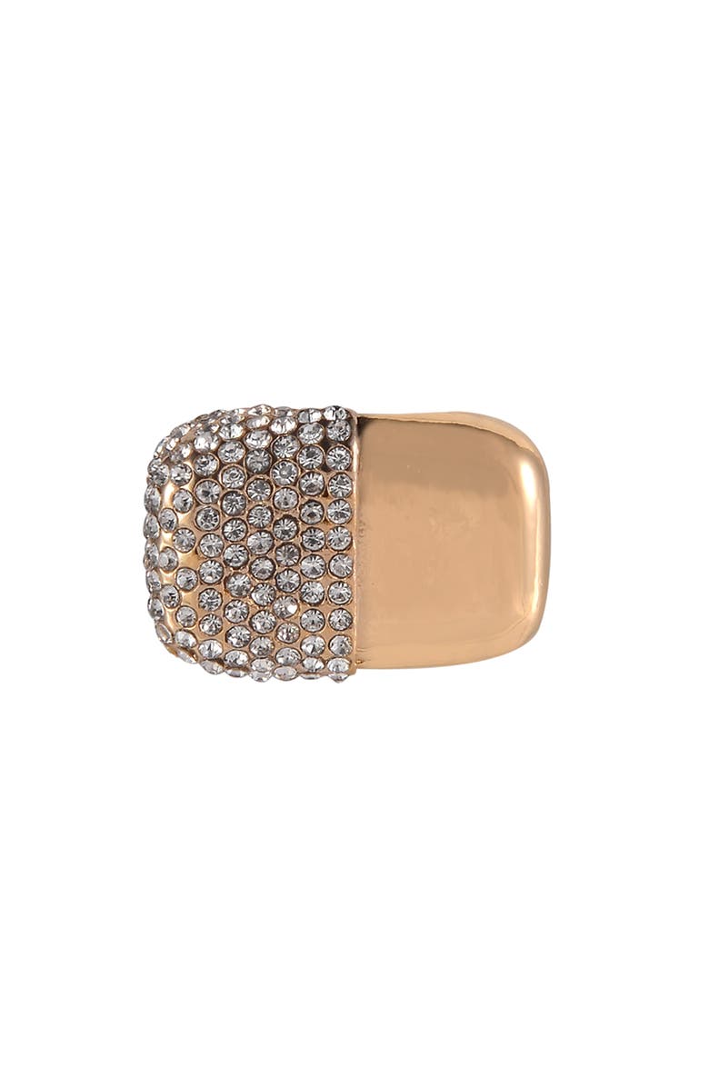 Laundry by Shelli Segal Pavé Crystal Cocktail Ring, Alternate, color, Gold