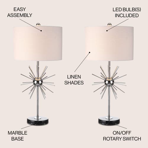 Jonathan Y Aria Metal Or Marble Led Table Lamp In Chrome