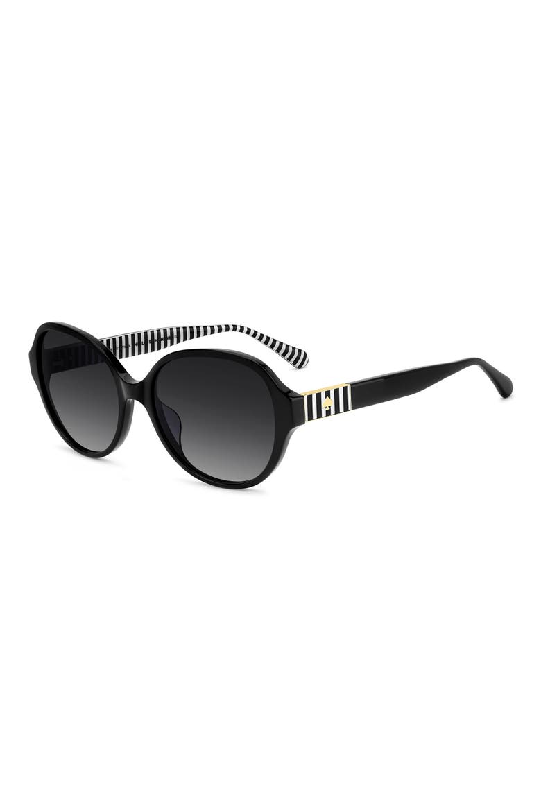 emalie 56mm gradient oval sunglasses, Alternate, color, BLACK/ DARK GREY SF