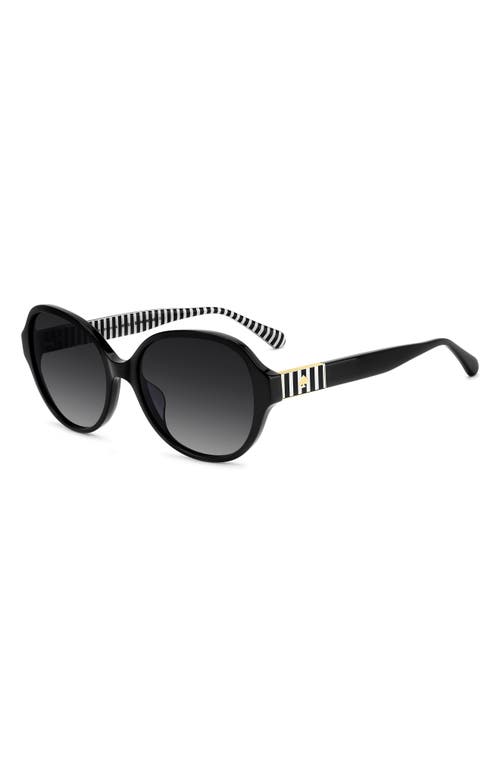 Kate Spade New York Emalie 56mm Gradient Oval Sunglasses In Black/dark Grey Sf