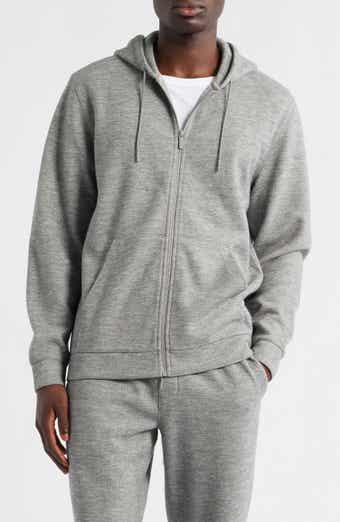 Waffle Knit Zip-Up Hoodie