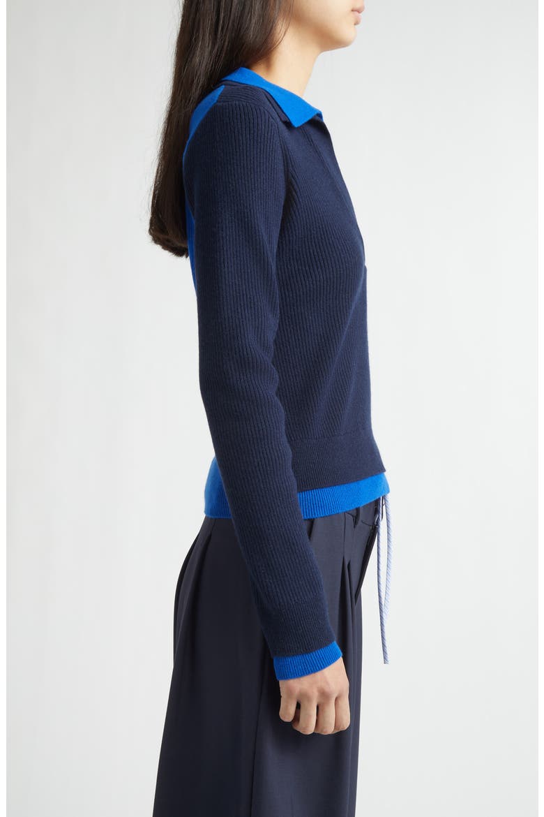 Doubled Cashmere Polo, Alternate, color, DARK SAPPHIRE