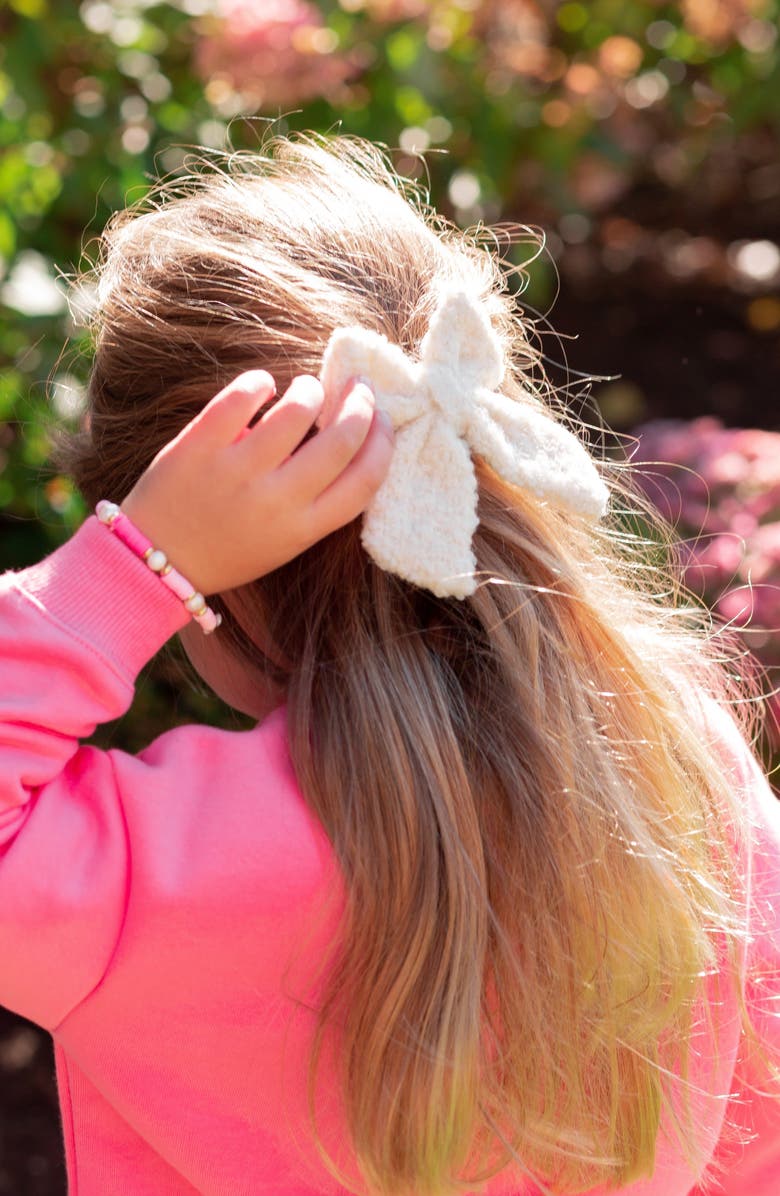 Bits & Bows Boucle Girls' Hair Bow Barrette, Alternate, color, White