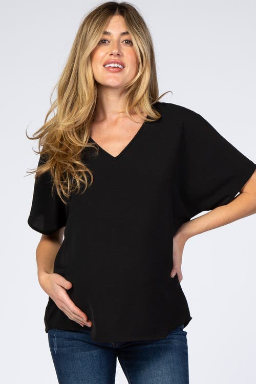 Pinkblush Short Sleeve Blouse In Black