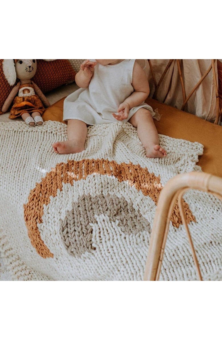 kanju Interiors Mini Rainbow Blanket, Main, color, Natural