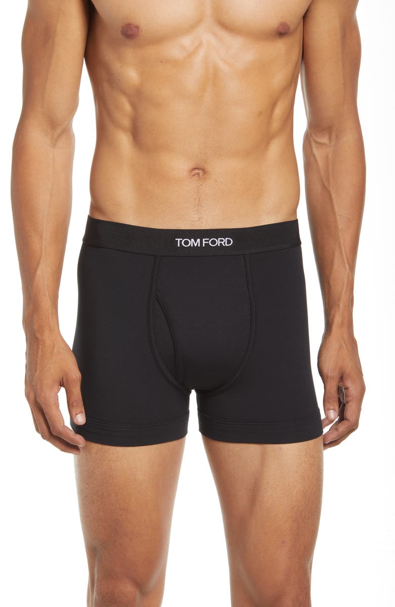 TOM FORD 2-Pack Stretch Cotton & Modal Jersey Boxer Briefs, Main, color, Black