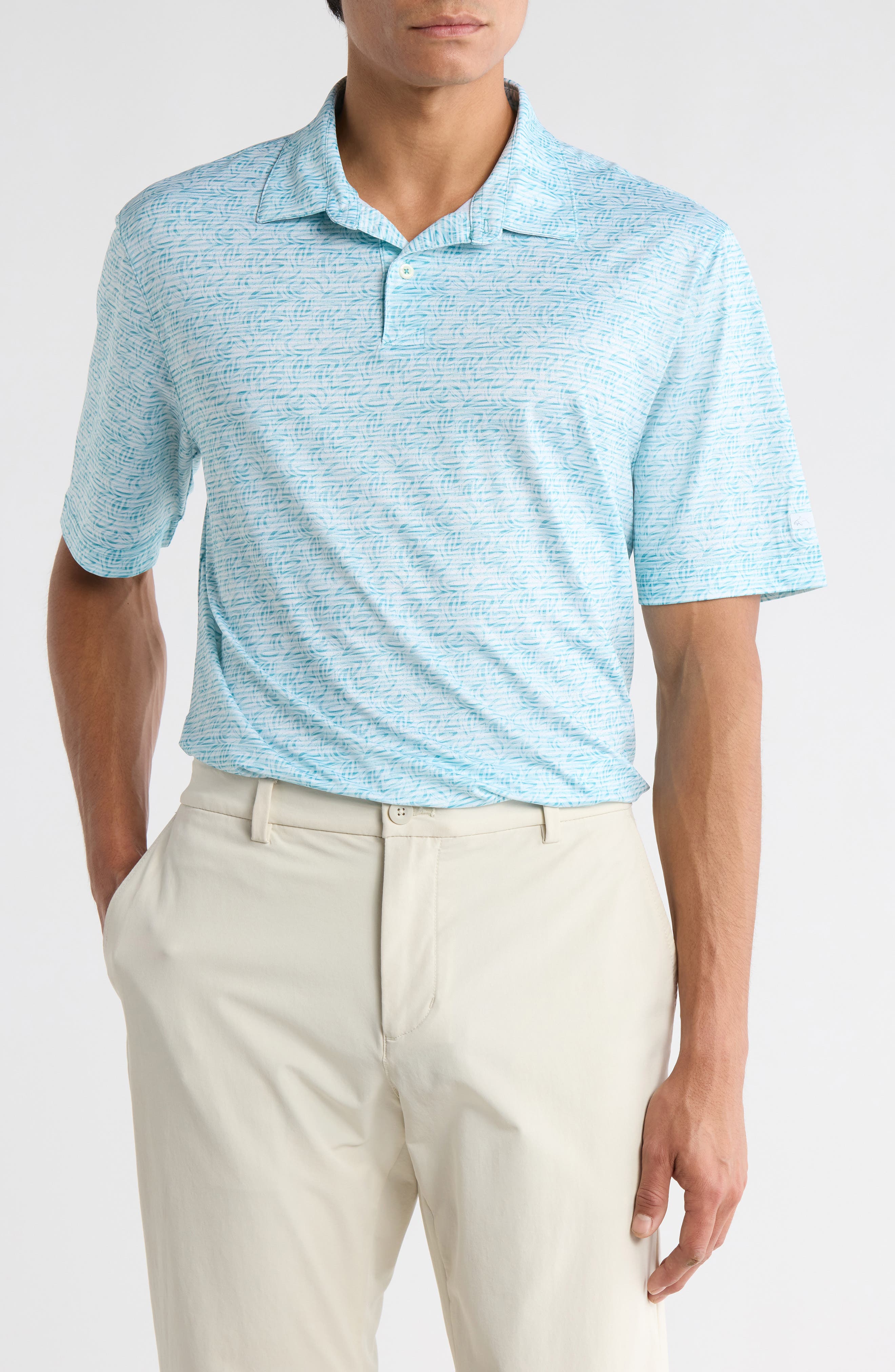Greg Norman Print Knit Golf Polo