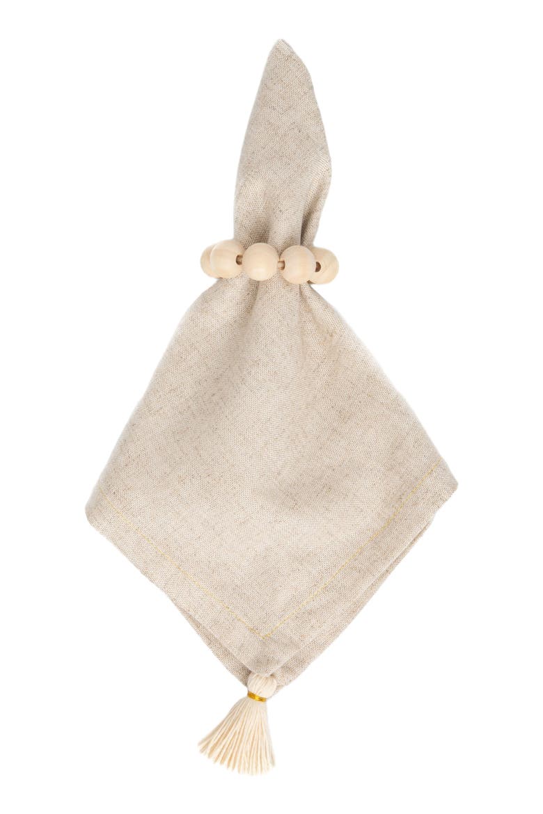 Wooden Sphere Napkin Rings Set of 4, Alternate, color, Natural