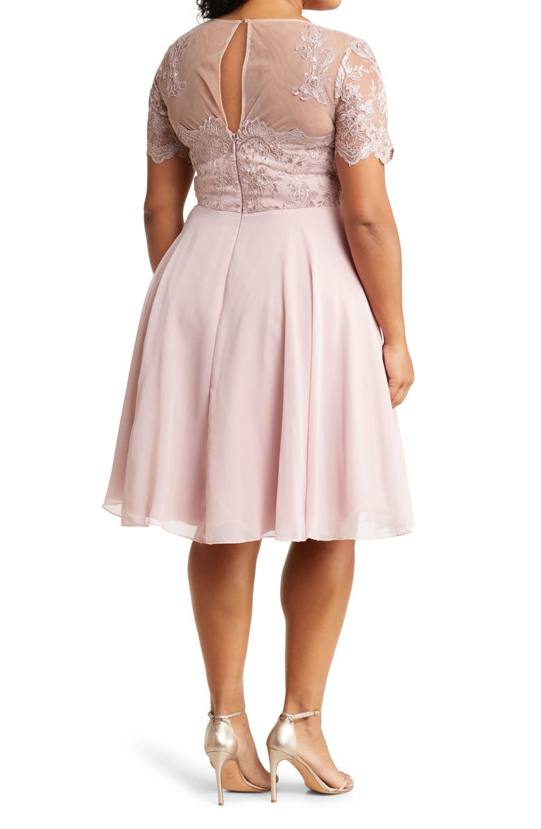 Chi Chi London Embroidered Fit & Flare Cocktail Dress, Alternate, color, 