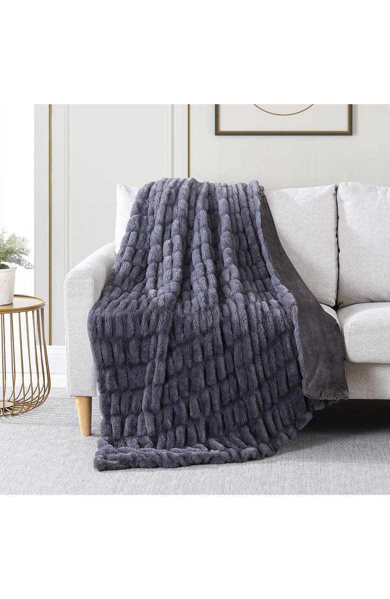 Modern Threads Luxury Faux Fur Throw Blanket - 50" x 60", Main, color, 