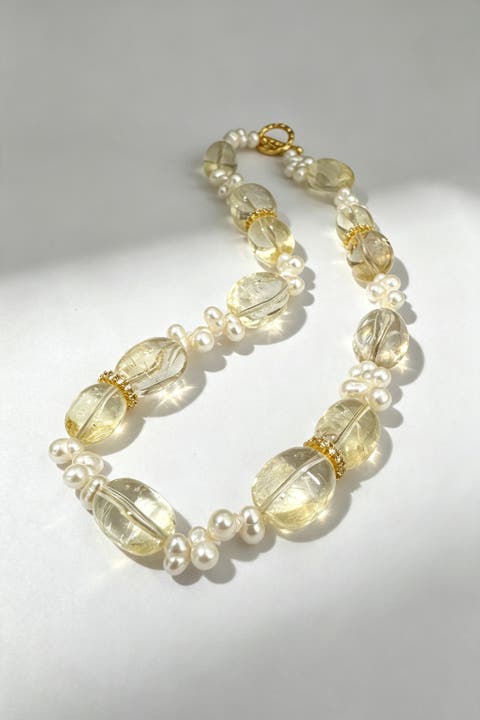 Lena Crystal & Freshwater Pearl Necklace