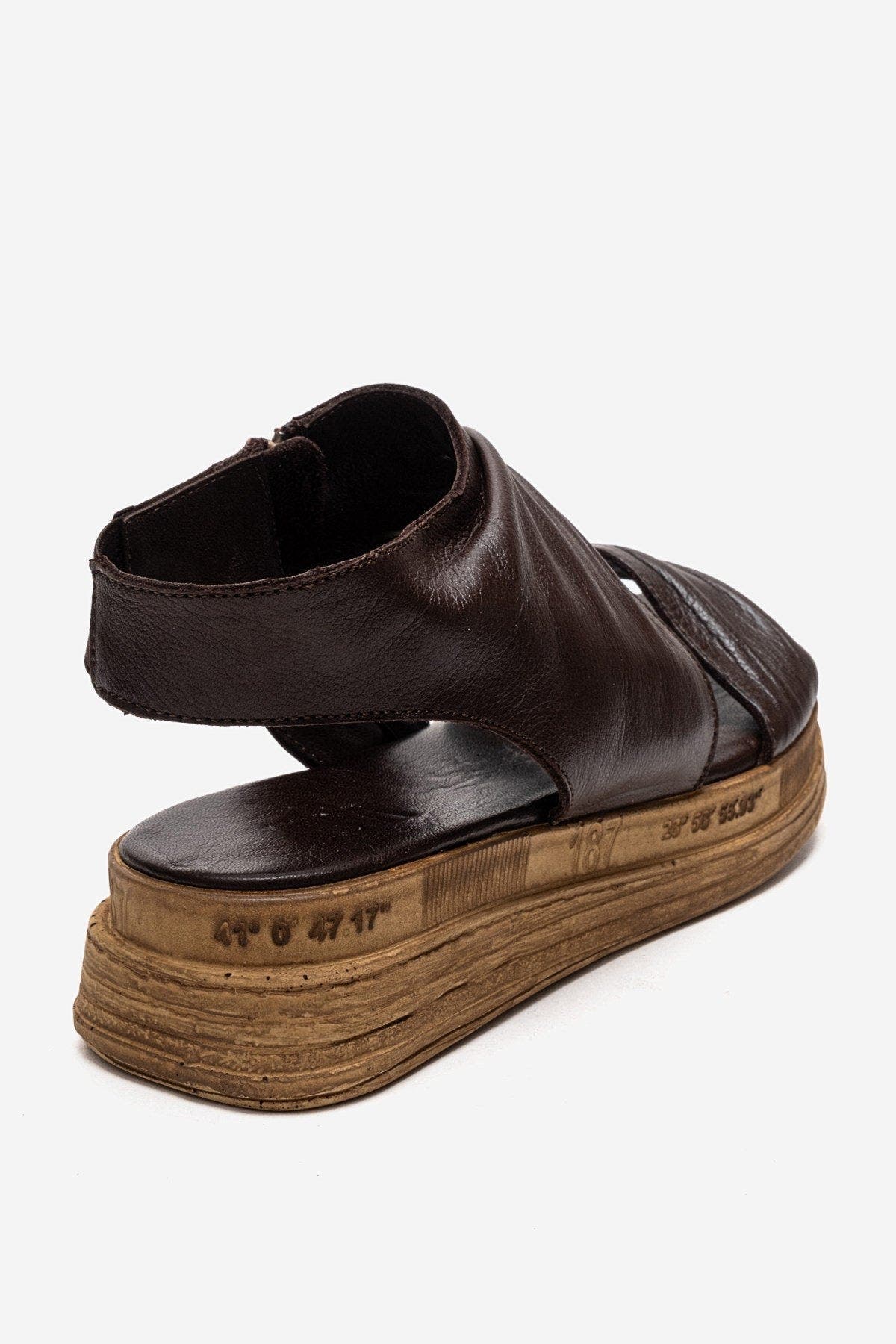Lunas Leather Side-Zip Flat Heel Sandal, Alternate, color, Brown