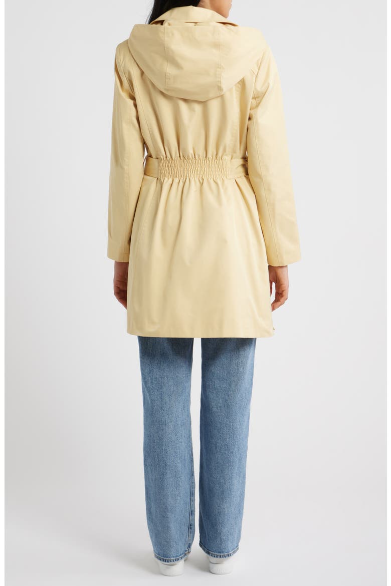 Hooded Belted Double Breasted Trench Coat, Alternate, color, BUTTER