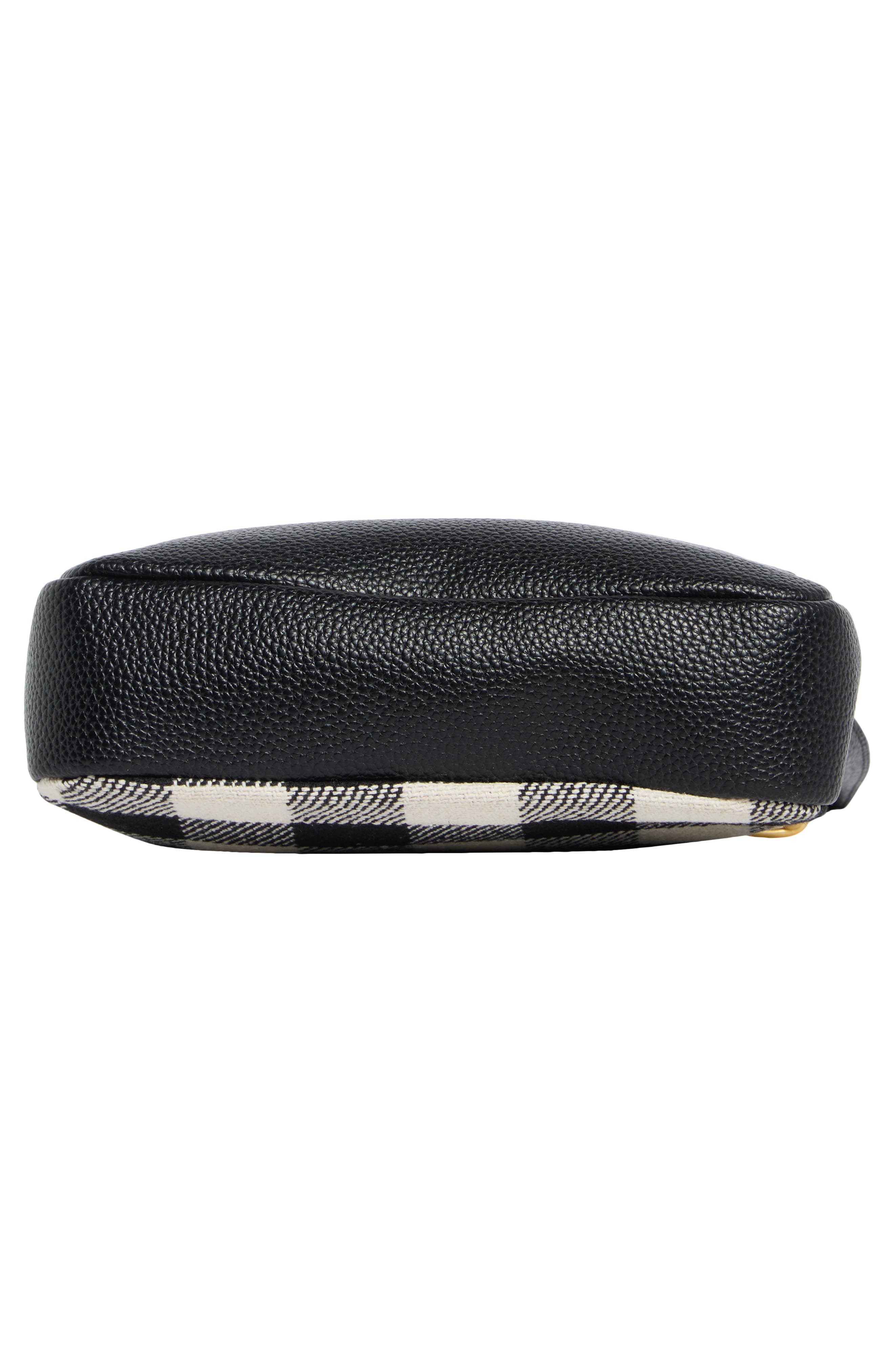 Tahari Hollis Gingham Crossbody Bag, Alternate, color, Black