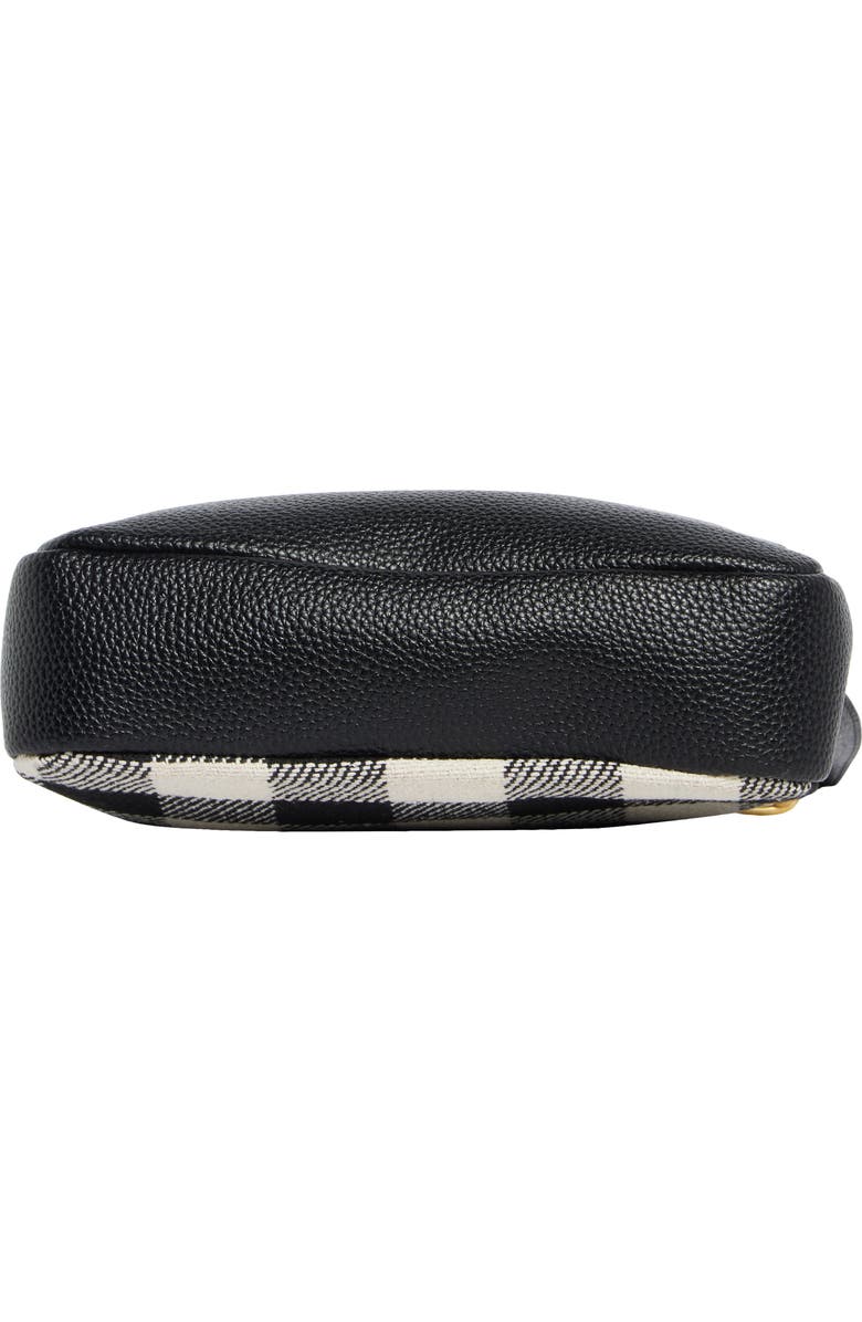 Tahari Hollis Gingham Crossbody Bag, Alternate, color, Black