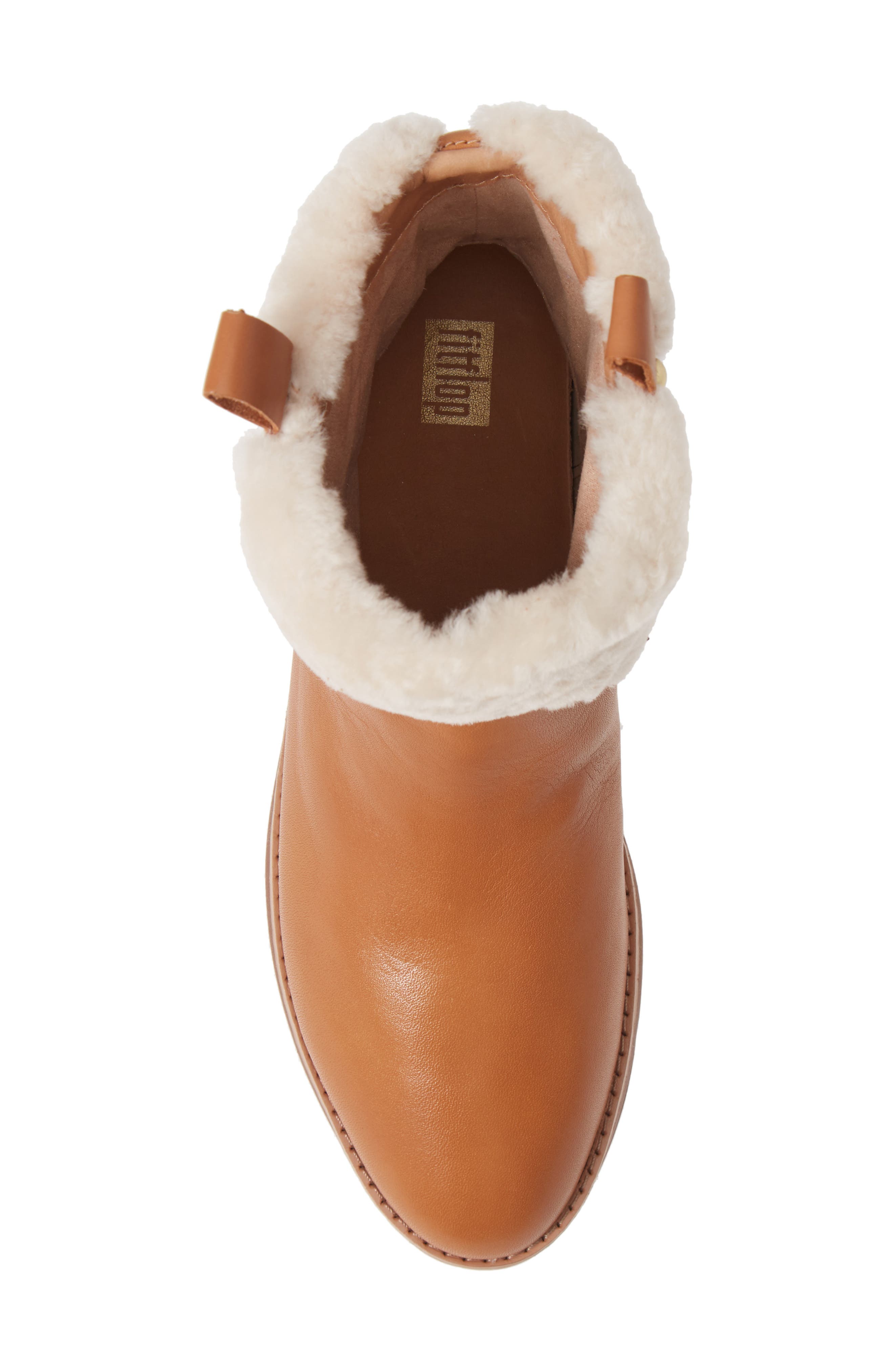 Mimie Genuine Shearling Trim Bootie, Alternate, color, HAZELNUT LEATHER