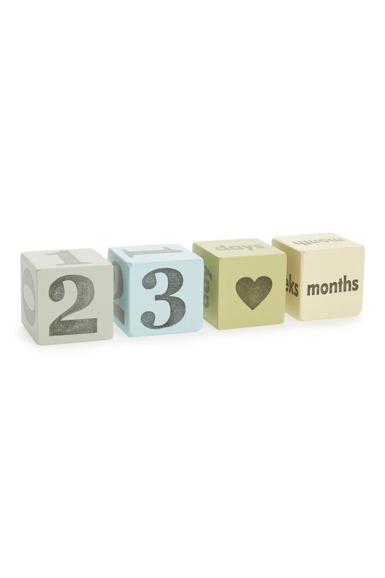 Wooden Keepsake Blocks (Nordstrom Exclusive), Main, color, BLUE