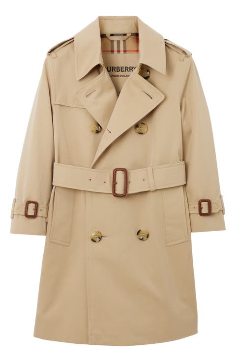 Girls' Gabardine Trench Coat