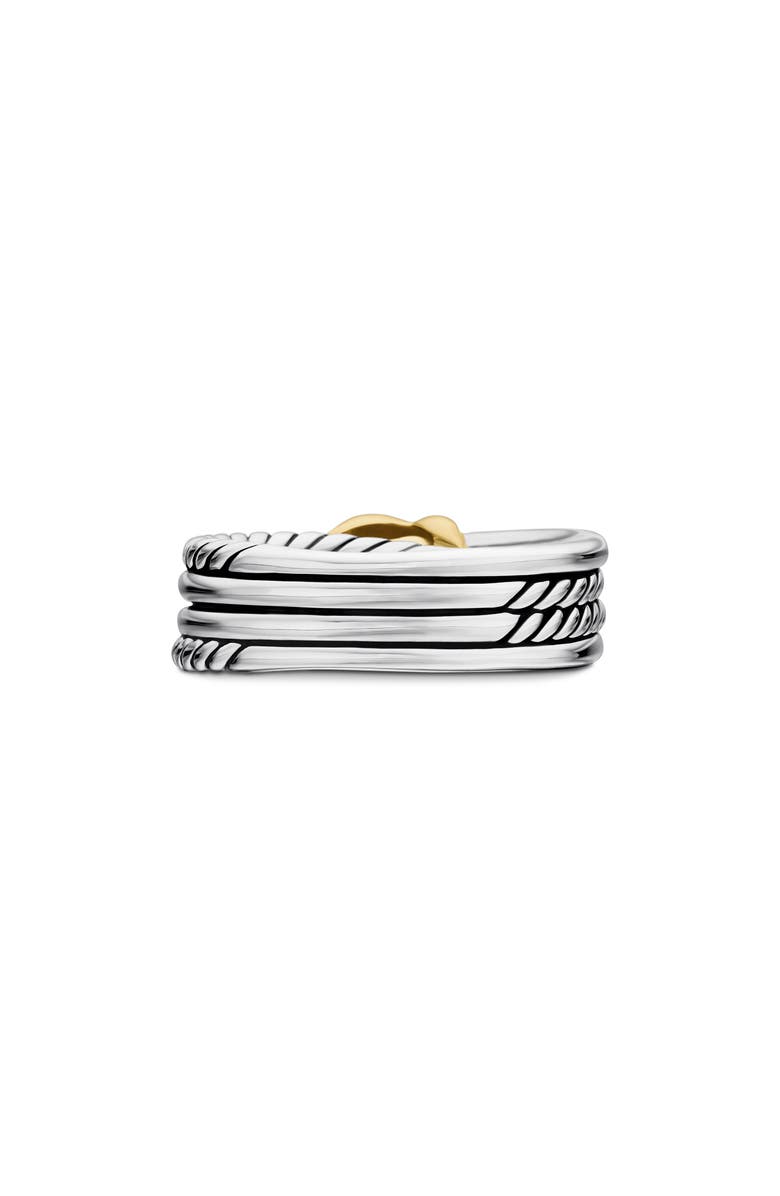David Yurman X Crossover Band Ring in Sterling Silver with 18K Yellow Gold, 6mm, Alternate, color, Two Tone