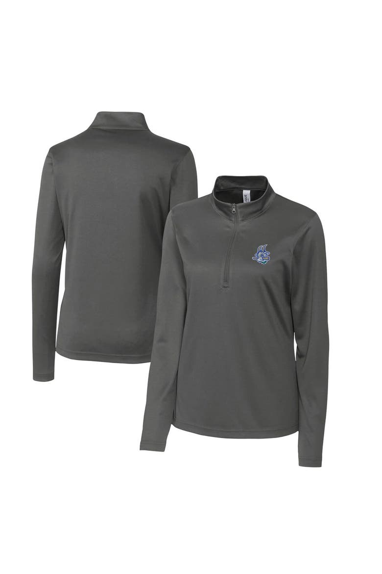 Women's Cutter & Buck  Steel Hartford Yard Goats Clique Spin Eco Performance Half-Zip, Alternate, color, Steel