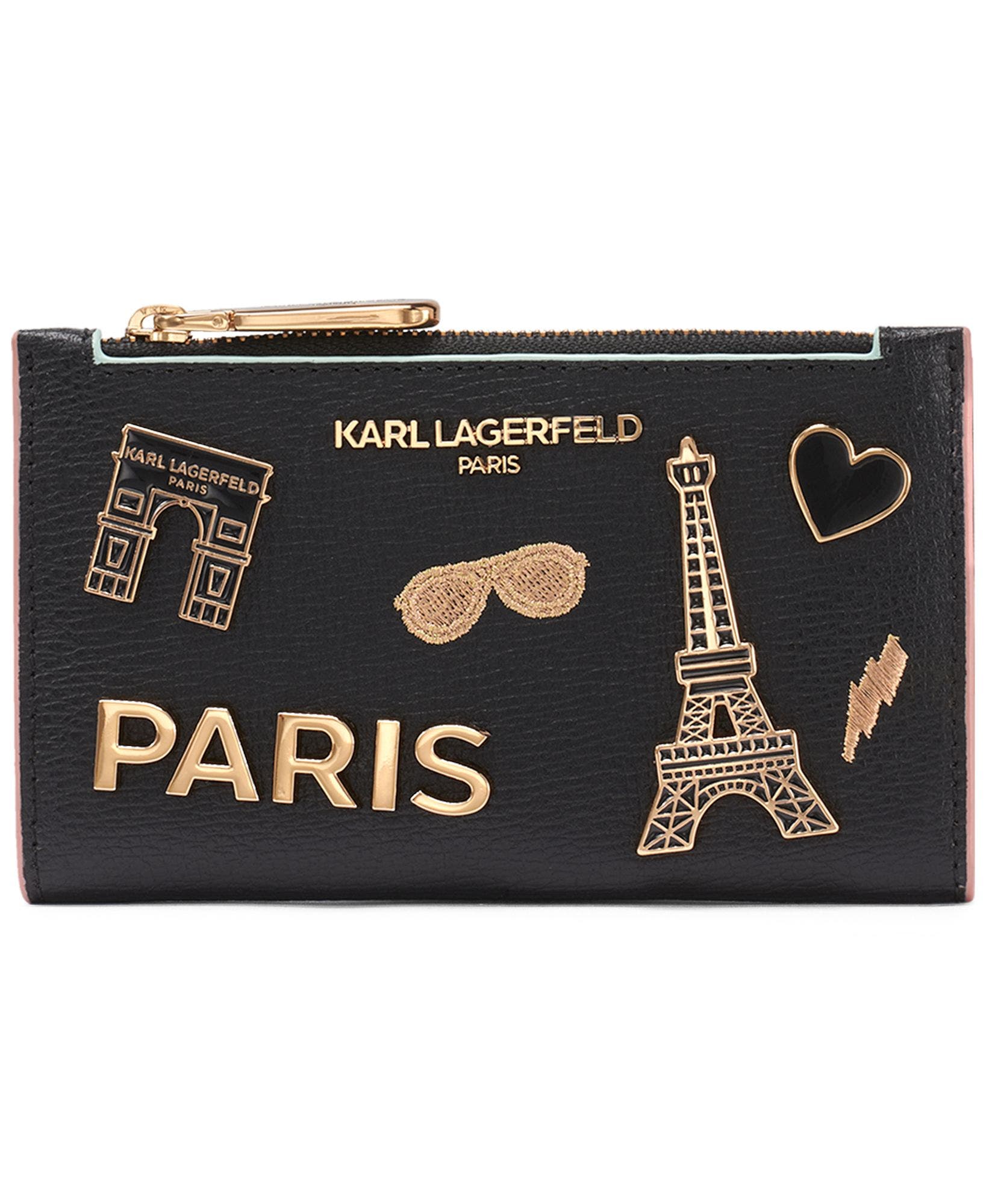 Small Wallet with Pins, Main, color, Black/Gold