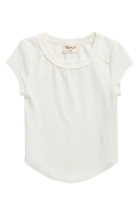Kids' Exposed Seam Cap Sleeve T-Shirt