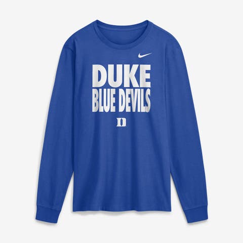 Men's Nike  Royal Duke Blue Devils 2026 Sideline Slogan Dri-FIT Long Sleeve T-Shirt