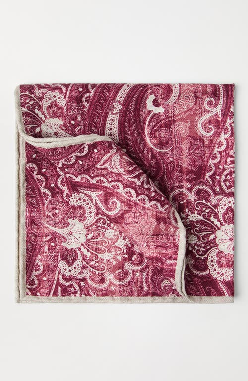 Brunello Cucinelli Double-faced Silk Paisley Pocket Square In Red