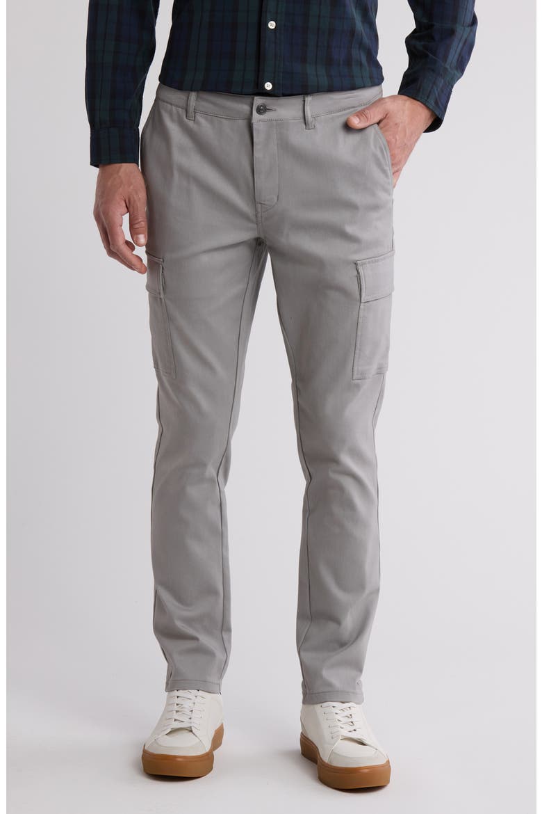 Powerstretch Flat Front Cargo Pants, Main, color, LIGHT GREY